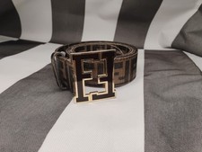 CINTURA FENDI ORO/MARRONE -