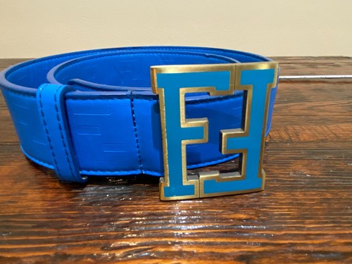 Fendi cintura blu in pelle - cintura,